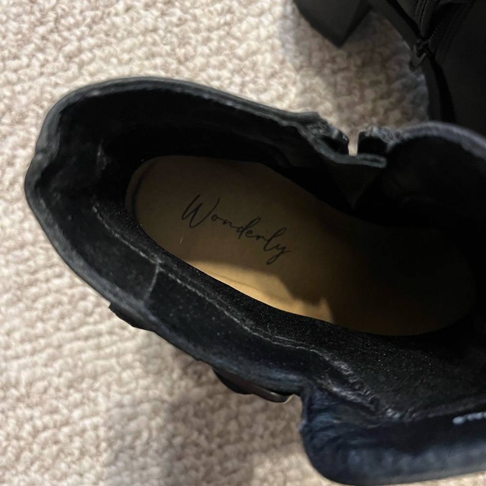 Wonderly Black Nessie Ankle Boots with Buckle Detail size 8 - Picture 2 of 6